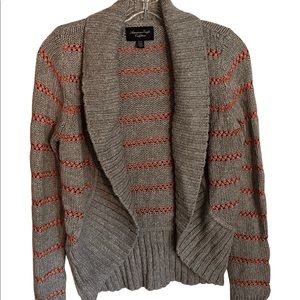 American Eagle Outfitters Coral Pink & Gray Sparkle Sweater, XS/TP